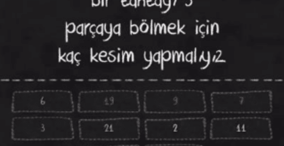 KESİM SAYISI PARÇA SAYISI