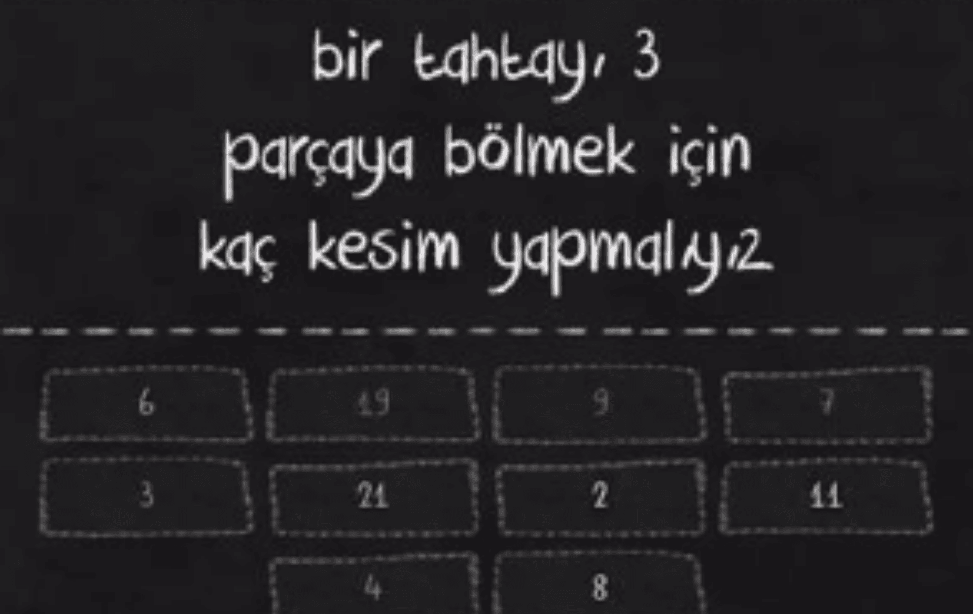 KESİM SAYISI PARÇA SAYISI