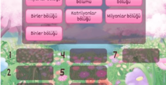 SAĞDAN SOLA DOĞRU BÖLÜK ADLARI